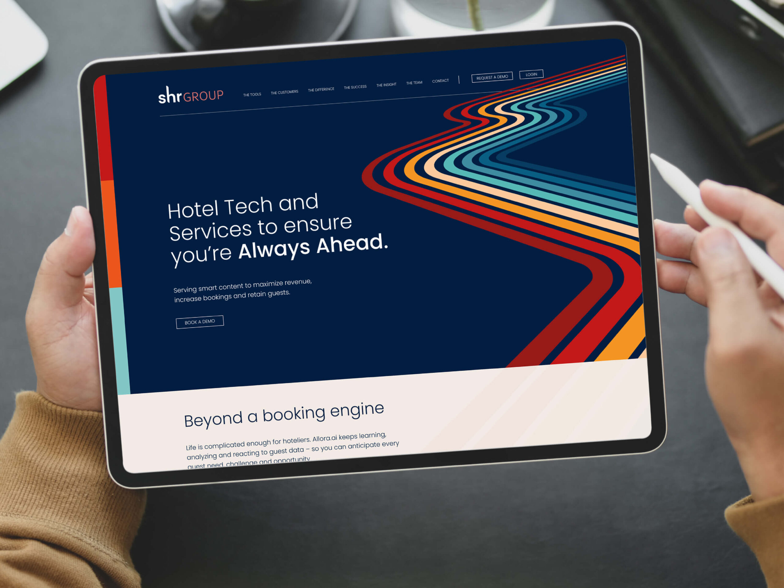 shr group website design - Tablet
