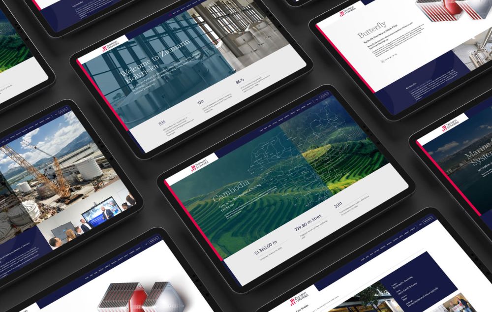 Ziemann Holvrieka website mockup on tablets
