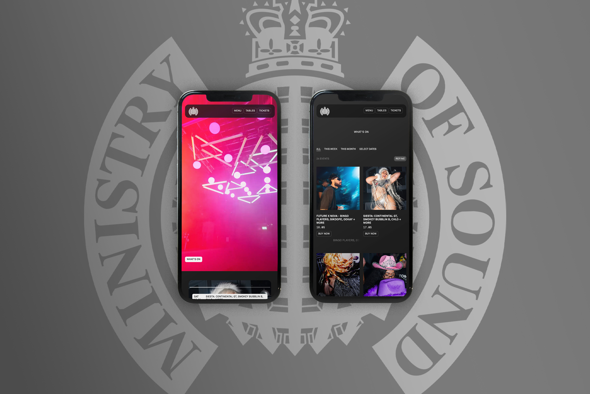 Ministry of Sound website design