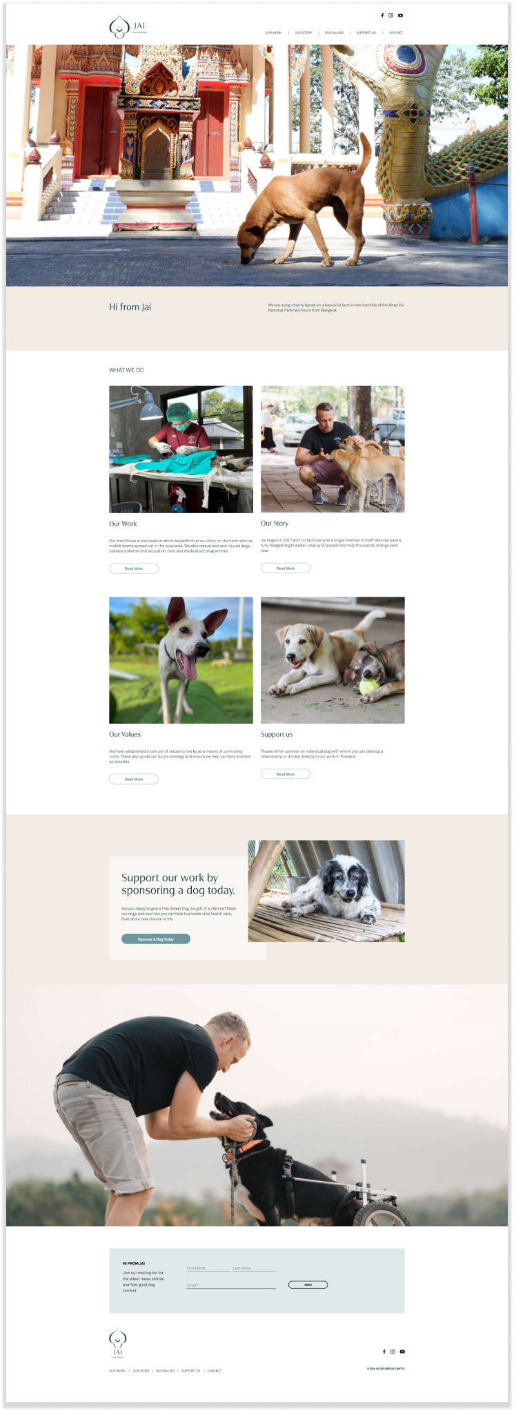 Jai Dog Rescue website design by Crush design