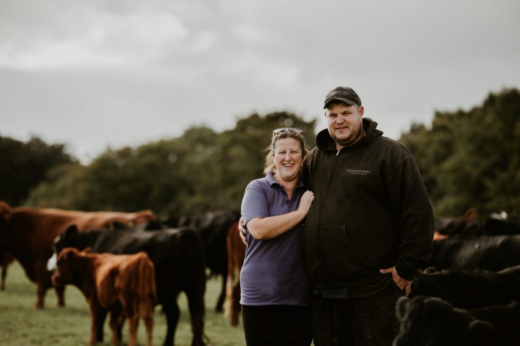 charlotte and dan lowe of Unthank Farm in derbyshire