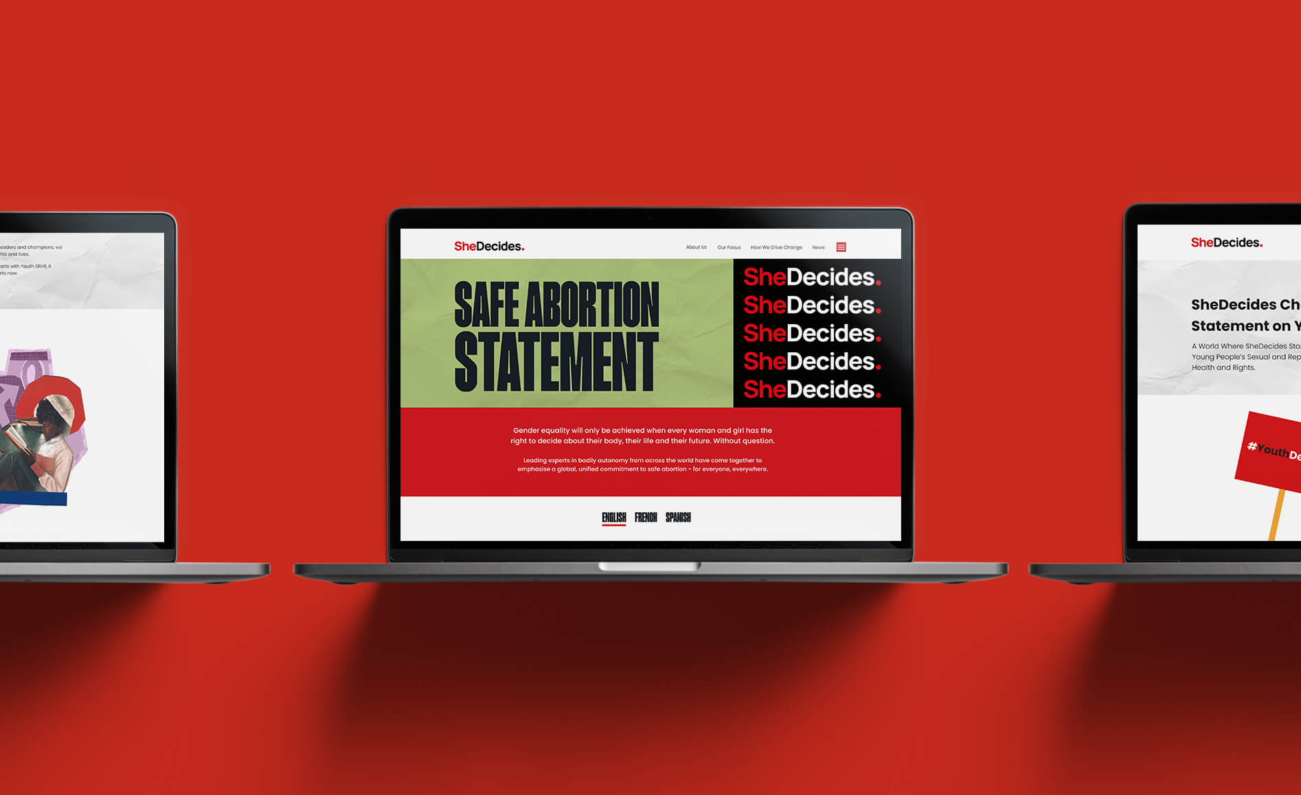 mockup of website design for shedecides