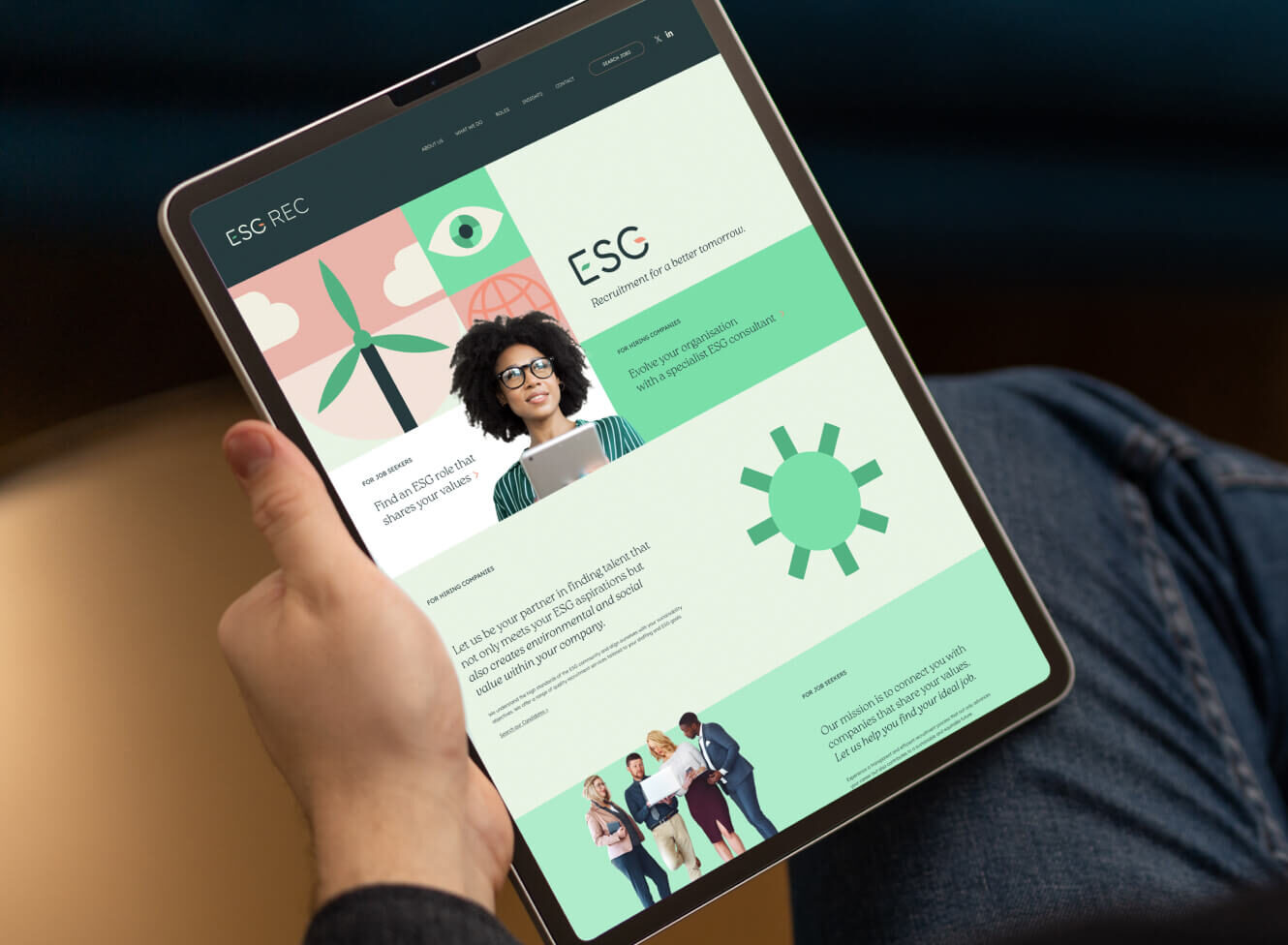 ESG REC website on tablet