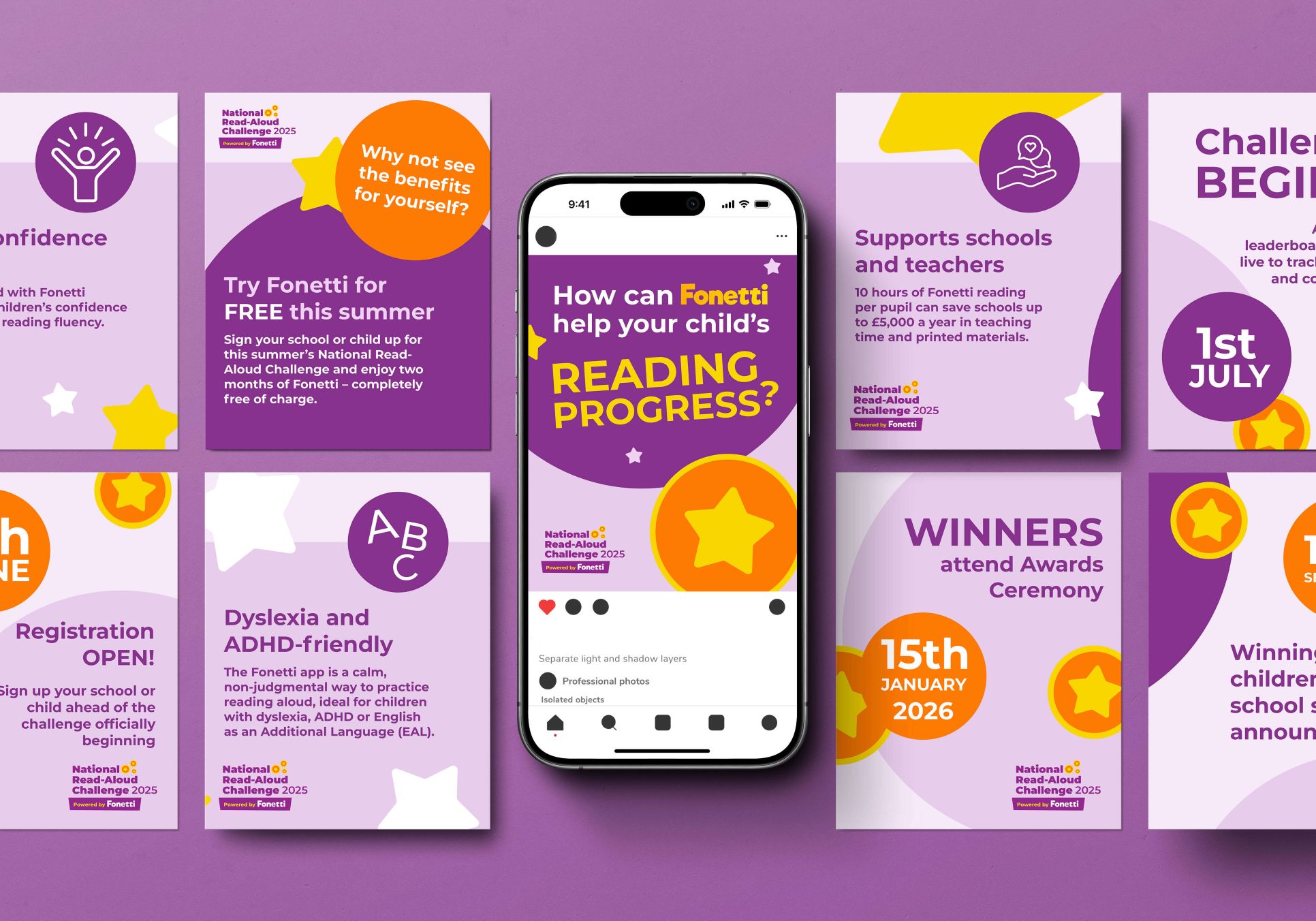 Fonetti Read Aloud Challenge social media