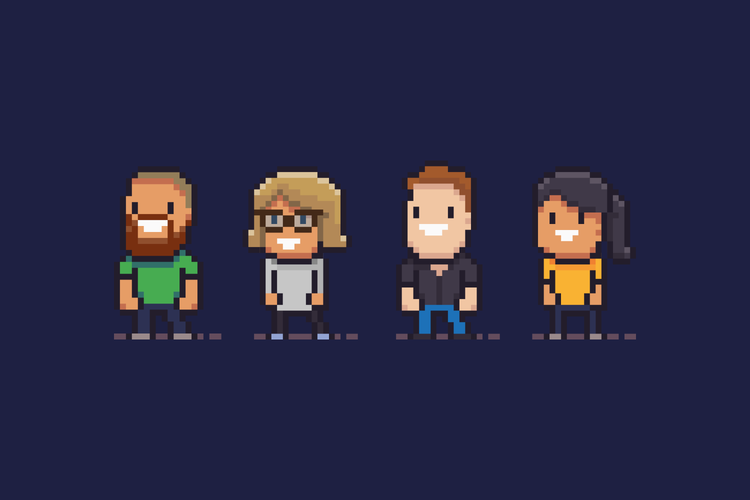 mini pixelated figures