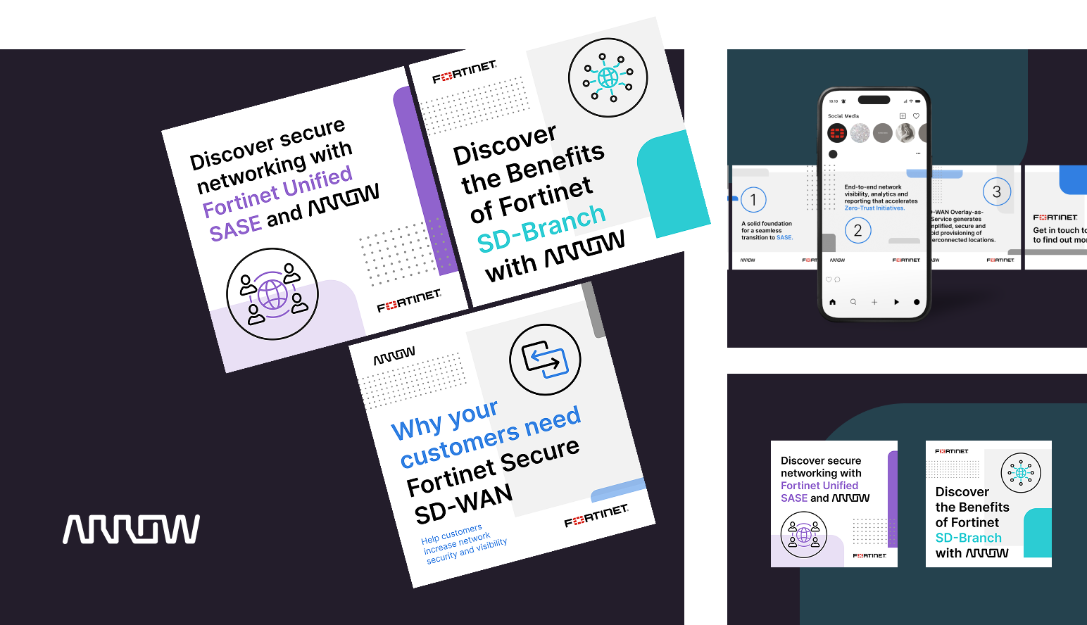 Arrow social media design for fortinet