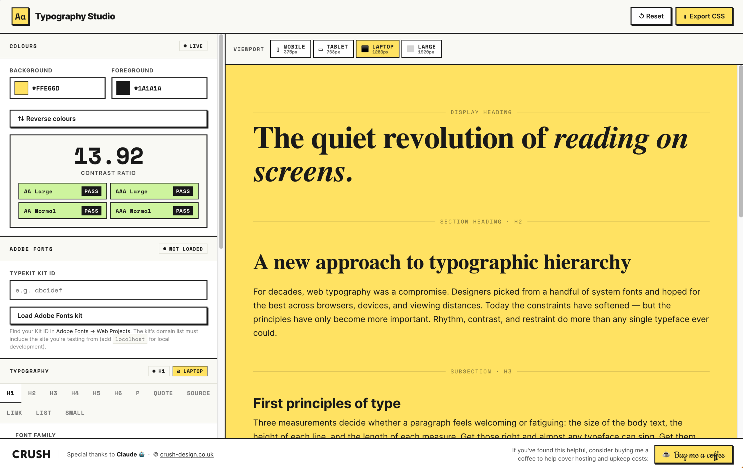 The free Colour Contrast Checker and CSS Style Sheet every designer needs (built with AI)