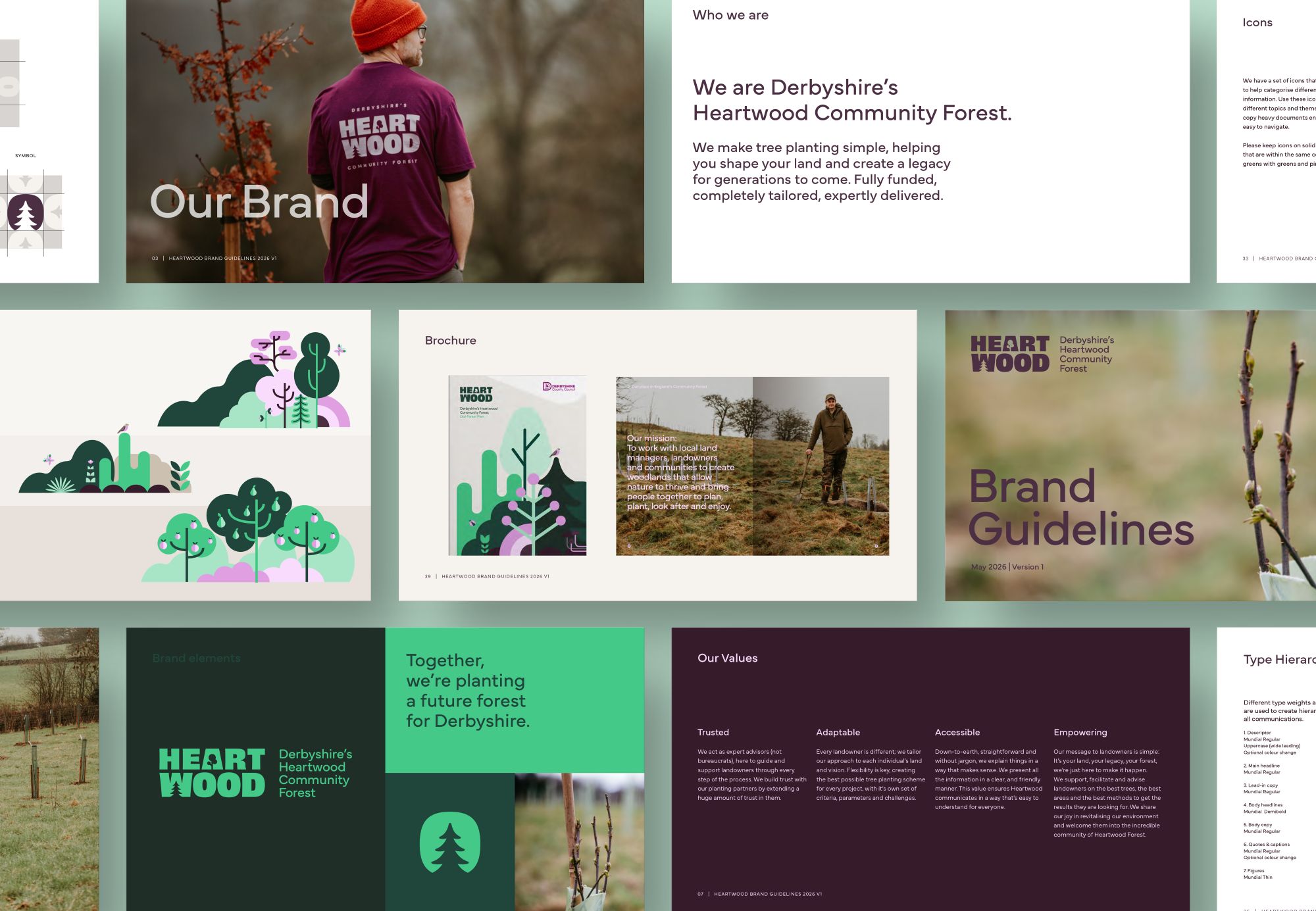 Brand guidelines for Heartwood Community Forest