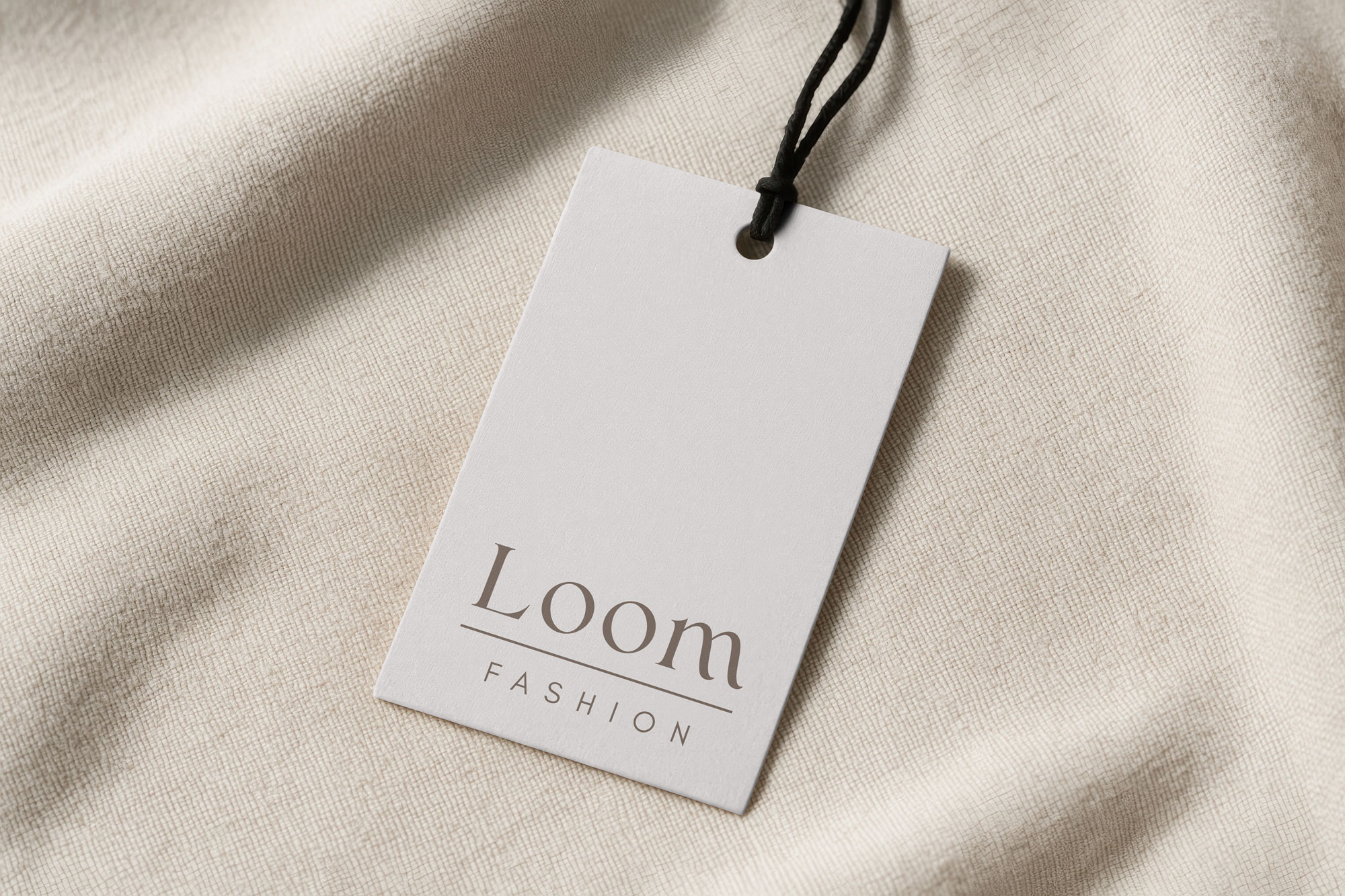 Loom Fashion clothing tag on fabric