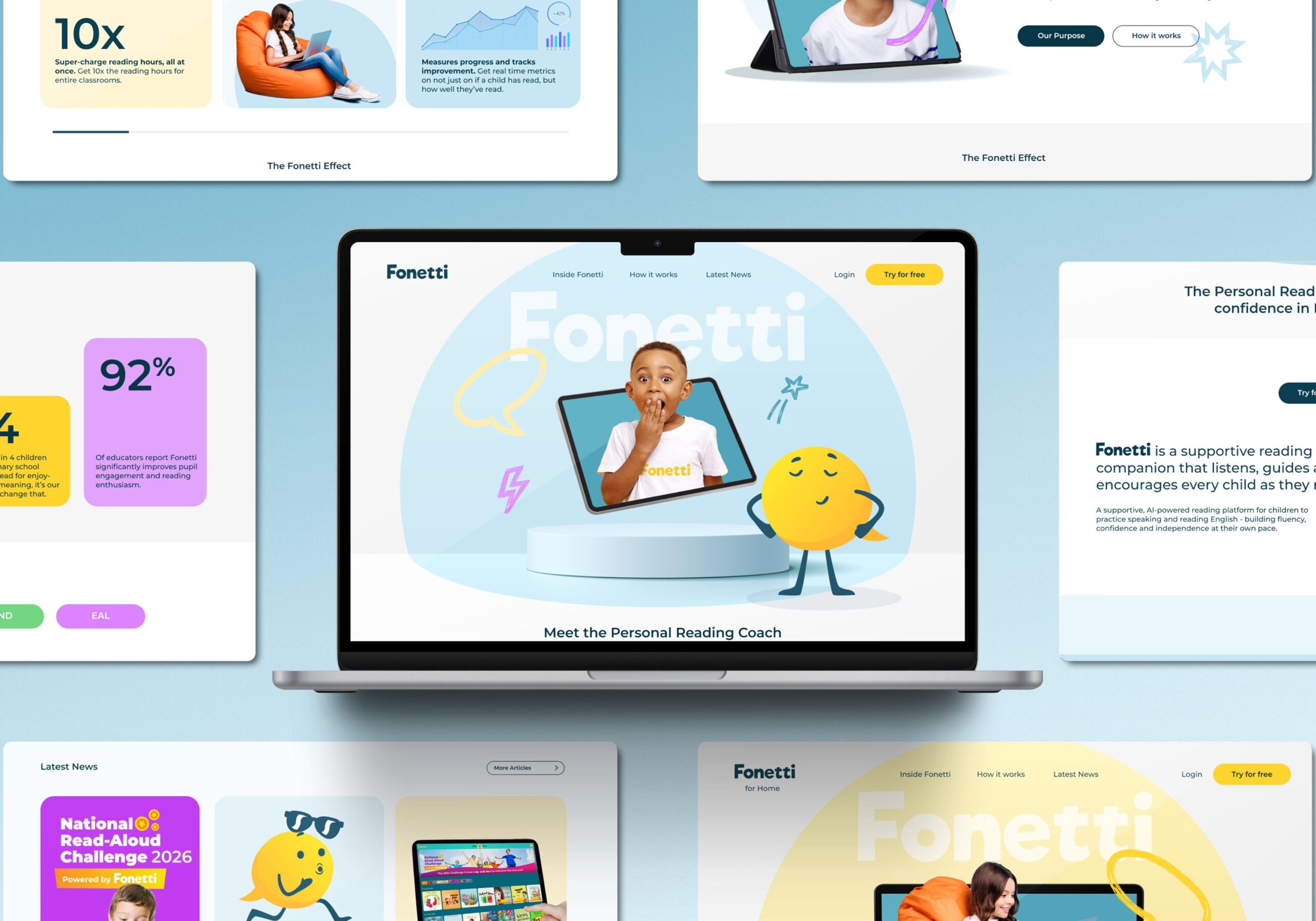 fonetti edtech website design
